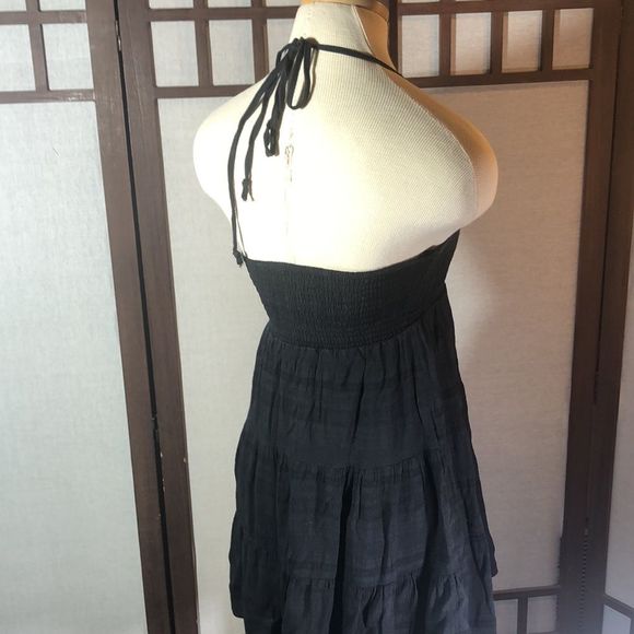 American Eagle Women’s Black halter Neck mini dress size Sm./ Smocked bodice/ - Picture 6 of 12